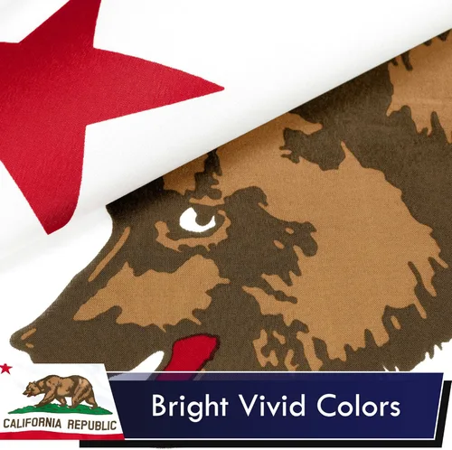 Miniatura 4 de G128 Paquete combinado: bandera estadounidense de 3 x 5 pies 75D impresas estrellas y bandera del estado de California 3 x 5 pies 75D impresa