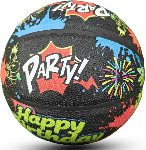 Miniatura 3 de Pelota de baloncesto de cuero PU JIUERYUN – Talla oficial 7 (29,5 pulgadas), Talla 6 (28,5 pulgadas), Talla 5 (27,5 pulgadas), pelota de cumpleaños