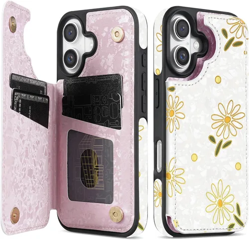 Miniatura 51 de NNH Funda tipo cartera compatible con iPhone Xs Max con bloqueo RFID, ranuras para tarjetas, folio de piel sintética, función atril, doble cierre