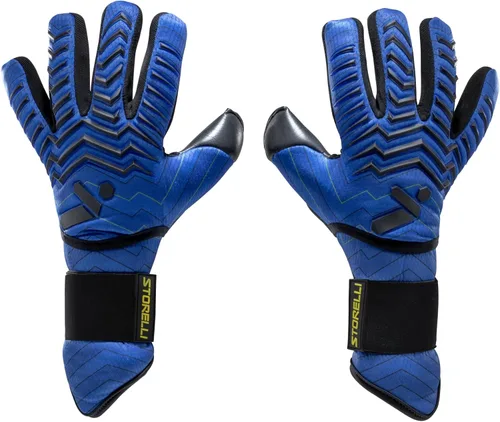 Miniatura 9 de Guantes de portero Storelli Electric, protección de mano de alto impacto con 5 espinas de dedo extraíbles y correa de muñeca Carga Blanca
