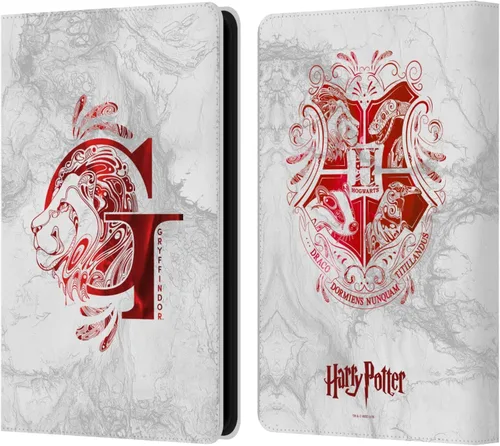 Miniatura 20 de Head Case Designs Funda de piel con licencia oficial de Harry Potter Gryffindor Aguamenti Deathly Hallows IX compatible con Kindle Paperwhite 1/2/3