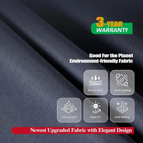 Miniatura 3 de F&J Outdoors Funda para Sofá de Patio de 3 Plazas en Forma de I, Uso Pesado, Impermeable, Resistente a los Rayos UV, Gris, 82" An x 39" Pr x 36" Al