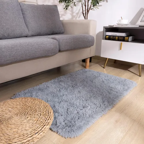 Miniatura 33 de DETUM Alfombra pequeña de 2 x 3 pies para dormitorio, Kicthen entrada, pasillo, lavable, antideslizante, color borgoña, alfombras de felpa