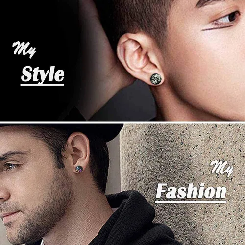 Miniatura 3 de FLYUN 6 pares de aretes de calavera para hombre, aretes de calibre falso, aretes de tapones falsos para hombres y hombres, aretes negros