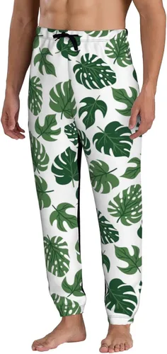 Miniatura 2 de ultaro Men's Casual Jogger Sweatpants Tropical Leaves Running Sweatpants with Pockets