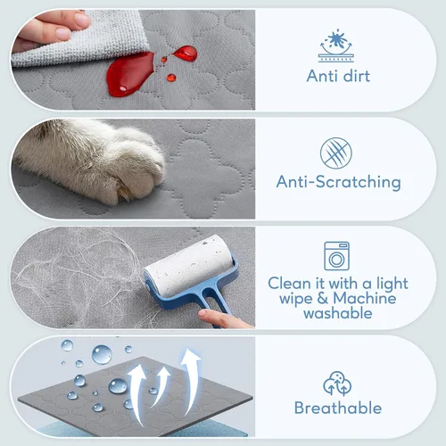 Miniatura 4 de Funda impermeable para sofá para mascotas, manta antideslizante para cachorro, gato, lavable, protector de sofá a prueba de fugas para sofá