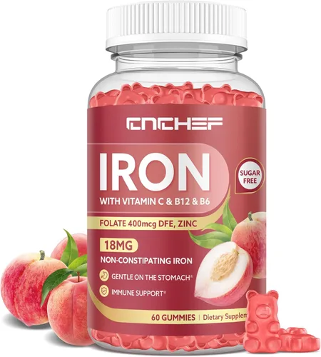 Miniatura 12 de Suplemento de hierro para mujeres y hombres, suplemento multivitamínico de hierro constructor de sangre con folato, vitamina C, B12, B6, zinc