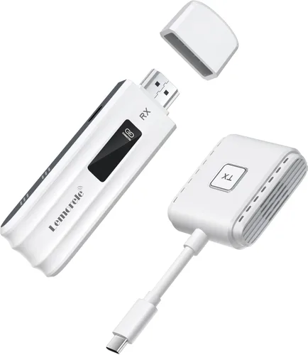 Lemorele Kit de transmisor USB-C inalámbrico y receptor HDMI, Plug & Play USB-C a HDMI, extensor inalámbrico 2.4/5G, alcance de 164 pies, 1080P Full