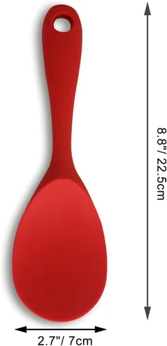 Miniatura 4 de Vonty Cuchara de silicona antiadherente resistente al calor para paletas de arroz de 8.8 pulgadas, color rojo