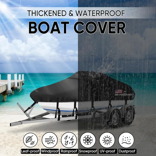 Miniatura 5 de Cubierta para barco 17-19 pies Fundas impermeables para barco Compatibles con bass, V-Hull y Tri-Hull, pesca y esquí, Runabout Bowrider, 17' 18' 19