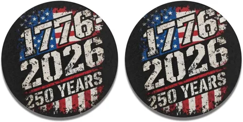 Miniatura 7 de AFPANQZ 250 Years Print Car Coasters for Cup Holders Absorbent Car Accessories 2.8" Car Cup Holder for Women 2 Pack