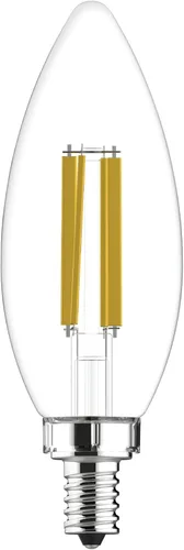 Miniatura 2 de GE Bombillas LED ultra brillantes, 100 W, luces de vela de luz diurna, bombillas B12 decorativas transparentes (paquete de 3)