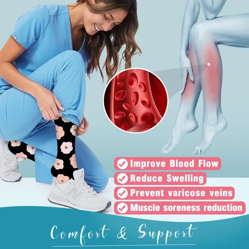 Miniatura 14 de Calcetines de compresión para mujeres y hombres (3 pares) – El mejor apoyo para enfermeras, correr, senderismo, recuperación y calcetines de vuelo