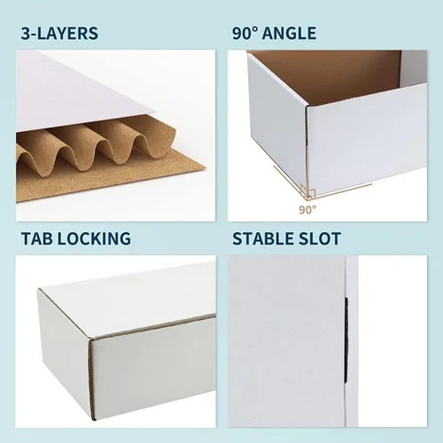 Miniatura 4 de Caja de almacenamiento de tarjetas coleccionables, paquete de 8 cajas de cartón corrugado de 6400 unidades con almacenamiento y colección