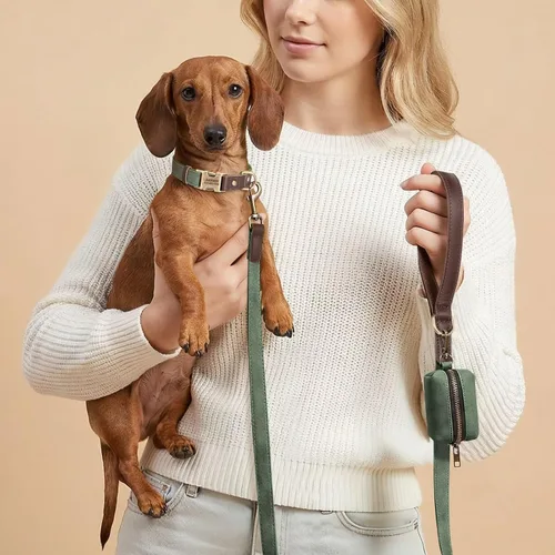 Miniatura 2 de Collares para perros personalizados, collar de piel sintética suave personalizada con nombre de mascota y número de teléfono para perros pequeños
