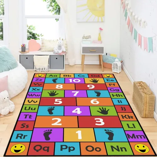 Miniatura 13 de Hopscotch - Alfombras de juego para niños, alfombra educativa del alfabeto ABC, sala de juegos, dormitorio, sala de estar, decoración de aprendizaje