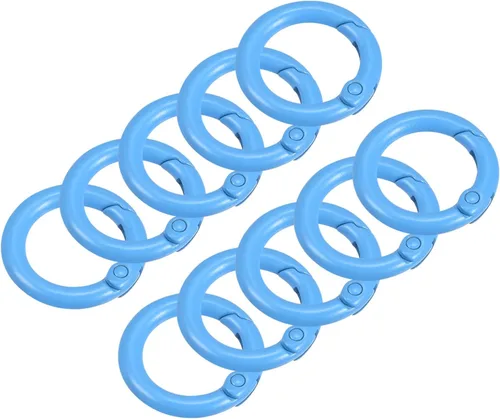 Miniatura 18 de uxcell Anillos redondos de resorte, hebilla de gatillo para bolsos, monederos, llavero Amarillo