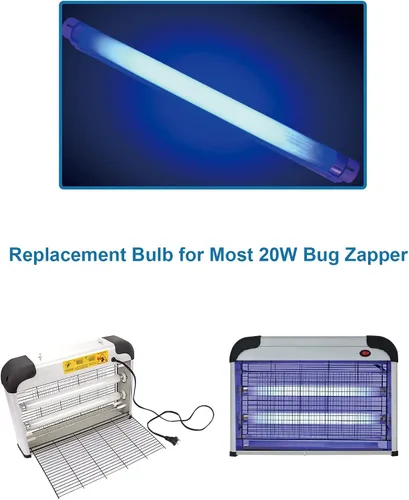 Miniatura 3 de Dichroma Paquete de 2 bombillas de repuesto para exterminador de insectos de 10 W para 20 W, tubo de luz BL T8 F10W compatible con Aspectek, Liba