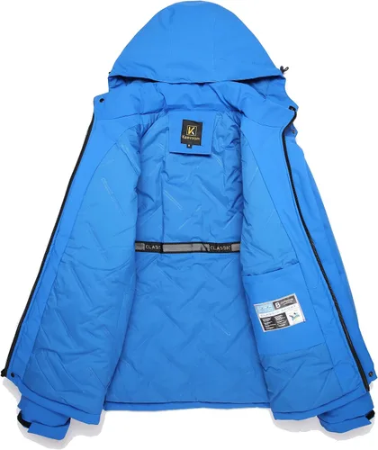 Miniatura 3 de Keevoom Abrigos de invierno para hombre, abrigo de nieve cálido, resistente al viento, impermeable, con capucha, snowboard, esquí, chaquetas