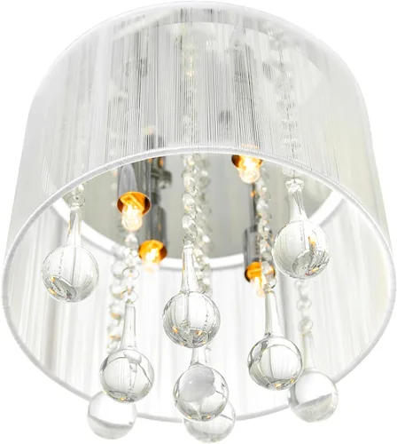 Miniatura 3 de CWI Lighting Water Drop - Marco cromado de montaje empotrado de 10 pulgadas y pantalla blanca con gotas de cristal