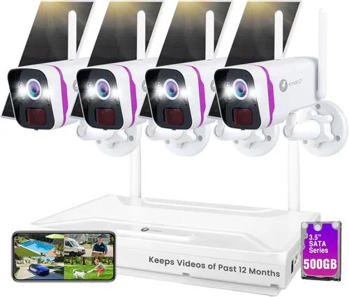 Miniatura 13 de xmartO Sistema de cámara de seguridad solar sin cables WiFi 6, kit de cámara CCTV QHD de 4 cámaras 4MP con NVR WiFi 4K expandible de 10 canales
