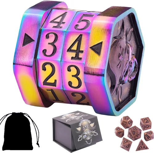 MTG Life Counter Wheel - Contador de vida de metal MTG, juego de dados pequeños, embalaje de caja de regalo para tarjetas, juegos de mesa Colorido