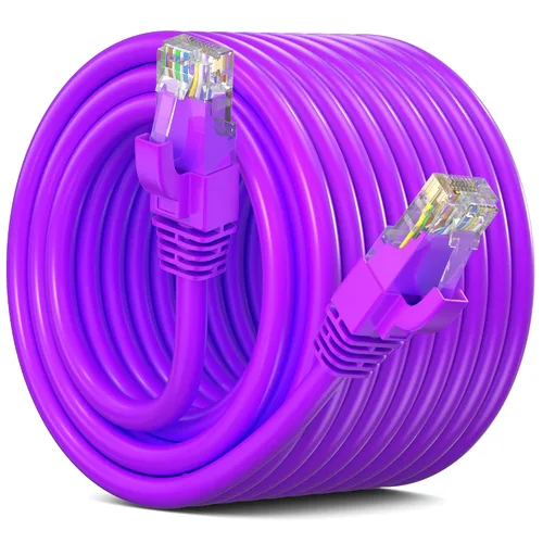 Miniatura 24 de Maximm Cable Ethernet Cat 6, cable de red y conexión de alta velocidad de 100 pies, UTP, 10 Gbps, cable Ethernet de 550 MHz, color negro