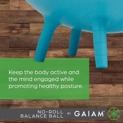 Miniatura 3 de Gaiam - Silla de bola de equilibrio, silla de oficina ergonómica sin rollo y silla de bola de yoga para escritorio de oficina en casa con guía