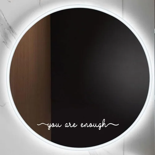 Miniatura 5 de Vinilo adhesivo con cita de espejo: fácil de aplicar y pelar suave, letras blancas de 18 x 2.3 pulgadas, para espejo de baño, pared de dormitorio