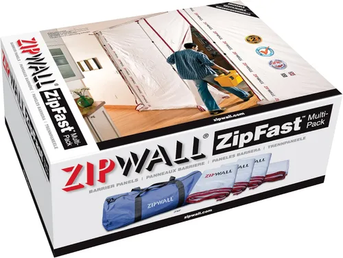 ZipWall ZFMP ZipFast Paneles de barrera reutilizables para barreras contra el polvo, paquete múltiple