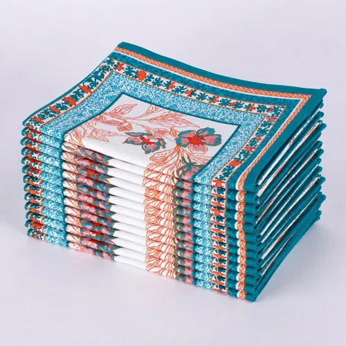Miniatura 60 de Fingercraft - Juego de 12 servilletas de tela de mezcla de algodón y lino, con estampado, perfecta para fiestas, cenas, bodas, cócteles y Navidad