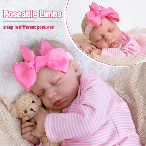 Miniatura 4 de Aori Muñecas Reborn Baby Girl – 20 pulgadas realista recién nacido de tela ponderada cuerpo de tela realista con características pintadas a mano