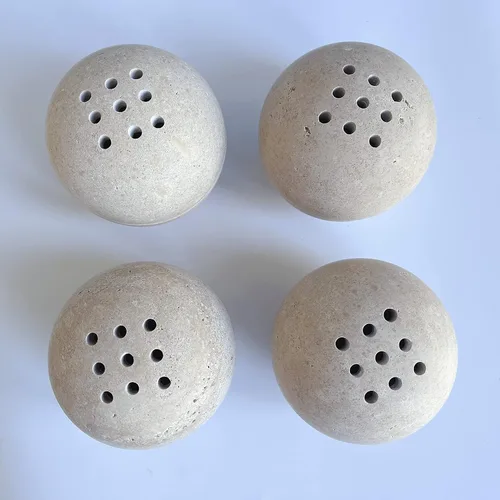 Miniatura 6 de 9 agujeros hecho a mano de mármol natural redondo quemador de incienso soporte para meditación, decoración de habitación/cocina/cafetería