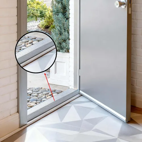 Miniatura 5 de Tira de sellado inferior para debajo de la puerta, 2 unidades de 36 pulgadas para umbrales de aluminio ajustables, tiras de goma de repuesto