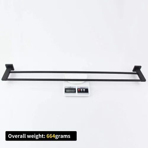 Miniatura 7 de GERZWY Toallero doble para baño, acero inoxidable, color negro mate, 36 pulgadas, estilo contemporáneo, montaje en pared JG1902C92-BK Cepillado
