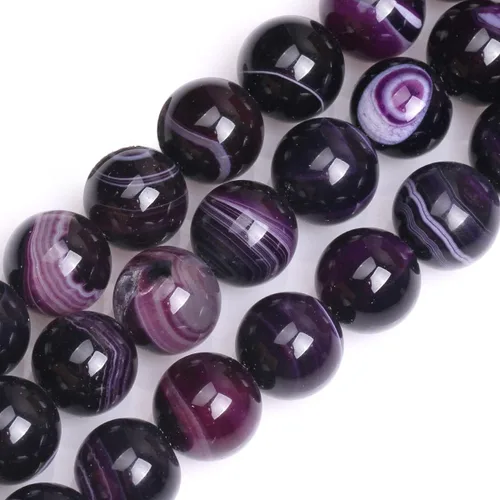 Miniatura 44 de GEM-Inside Cuentas sueltas de piedra natural de lava negra de 8 mm, redondas, piedra de energía para hacer joyas 15' Negro