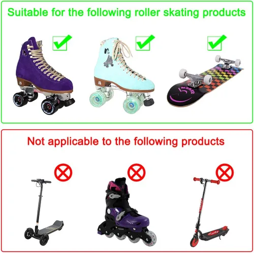 Miniatura 2 de Tanzfrosch Paquete de 8 Ruedas de Patines con Rodamientos Instalados Ruedas Cuádruples con Luz para Patinaje de Doble Fila y Monopatín 82A Azul