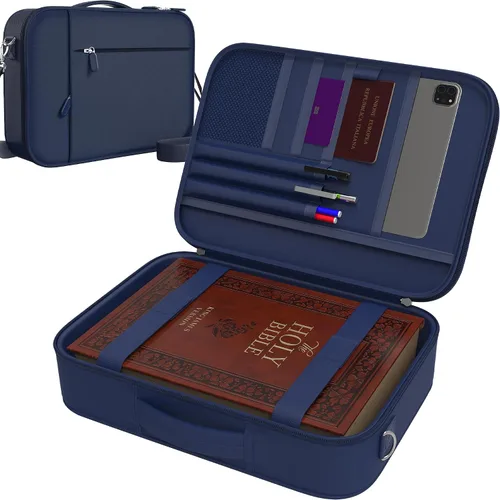 Miniatura 11 de DEHITE Funda para la Biblia para Hombres y Mujeres – Estuche para Biblia Negro Tamaño Extra Grande – Bolso de Mano – Para Libro de 11.2 x 8.4 x 1.8