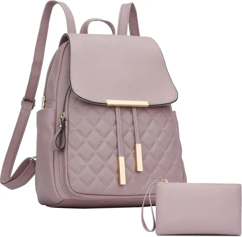Miniatura 19 de KKXIU - Mochila de cuero de moda para mujeres y damas, bolsa de viaje y para el día, con correa para los hombros, A-Negro, Mediana, Mochila