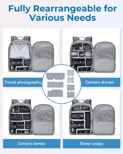 Miniatura 4 de BAGSMART - Mochila para cámara DSLR SLR, pequeñas bolsas para fotógrafos compatibles con Sony Canon Nikon, correa para el hombro, mochila de viaje 2