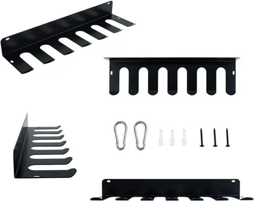 Miniatura 8 de Estante para murciélagos: soporte para bates de béisbol y sóftbol montado en la pared, almacenamiento de metal resistente para 10 murciélagos