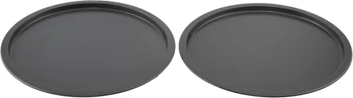 Miniatura 4 de GoodCook Conjunto de 2 bandejas para pizza personales antiadherentes de acero de 10", gris