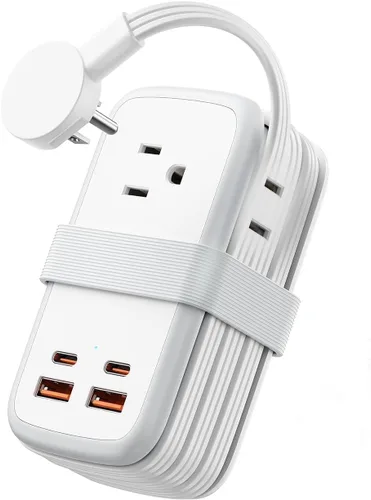 Miniatura 10 de NTONPOWER GAN Ultra Estación de Carga Rápida USB de 65W, Regleta de Energía de Viaje 7 en 1 con 3 Enchufes 4 USB (2 USB C), Cable de Extensión
