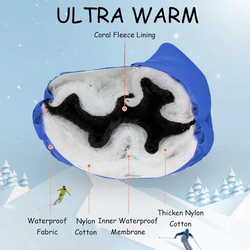 Miniatura 96 de Guantes de nieve para hombre y mujer, impermeables, para invierno, cálidos, para esquí, snowboard, guantes para mujer