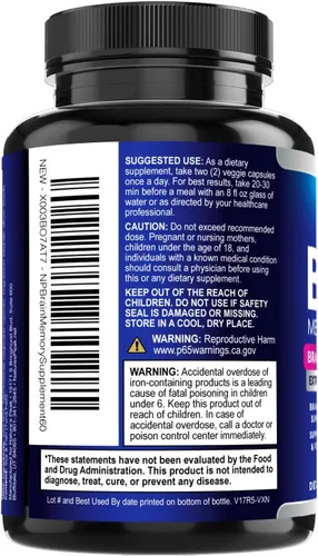 Miniatura 8 de Suplemento de Memoria Cerebral - Nootrópicos de Fuerza 3X para Concentración, Claridad y Apoyo del Enfoque - Vitaminas Cognitivas para la Salud