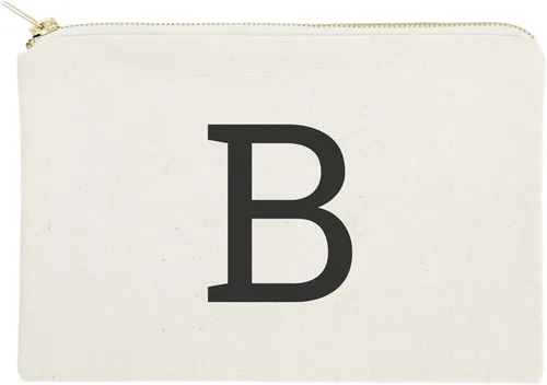 Miniatura 19 de The Cotton & Canvas Co. Bolso cosmético moderno personalizado del monograma y bolso del maquillaje del viaje, Negro, A