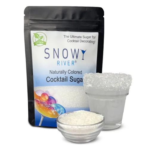Miniatura 46 de Snowy River Azúcar de cóctel azul real, certificado Kosher de color natural azul real (8 onzas, cristal mediano)