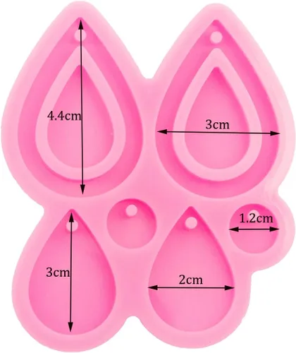 Miniatura 2 de Angel Wings Moldes para aretes con forma de lágrima, molde de resina brillante de silicona para aretes de tamaño pequeño, fabricación de joyas