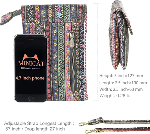 Miniatura 5 de MINICAT - Bolso cruzado para mujer pequeño bolsillos espaciosos para celular bolsa de mano para mujer