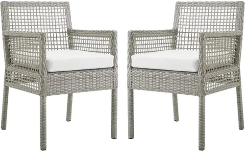 Miniatura 13 de Modway Aura Piece - Juego de mimbre para exteriores, gris gris